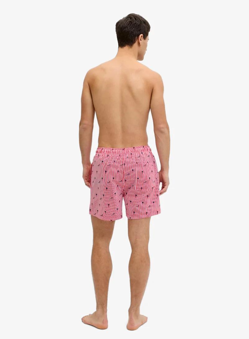 JACK & JONES Printed Drawstring Swim Shorts